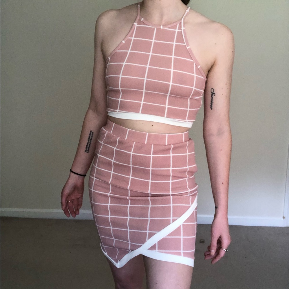 SHEIN baby pink two piece set